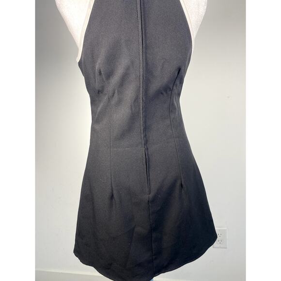 Simple Minimal Vintage Black White City Triangles Halter Mini Dress Size 3 - Picture 5 of 7